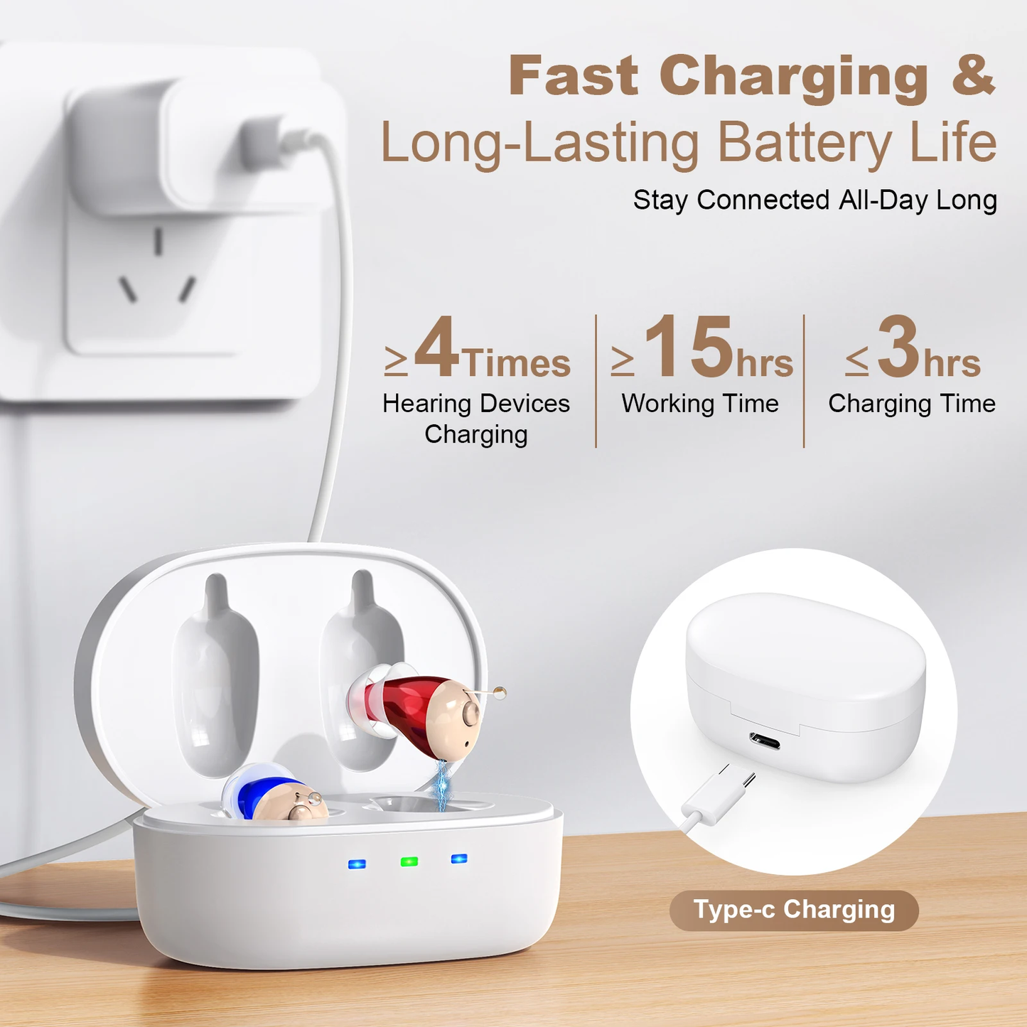 Noise reducing charging Mini hearing aid, hearing aid, in ear type