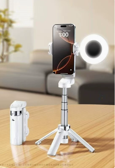 Mini phone Bluetooth selfie stick JC-25, floor mounted anti shake, extendable tripod, portable travel, live streaming, photograp