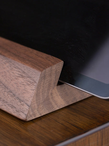 Retro Walnut Wood Solid Wood Tablet Stand, Creative Desktop Computer and Phone Holder