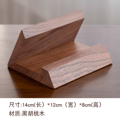 Retro Walnut Wood Solid Wood Tablet Stand, Creative Desktop Computer and Phone Holder