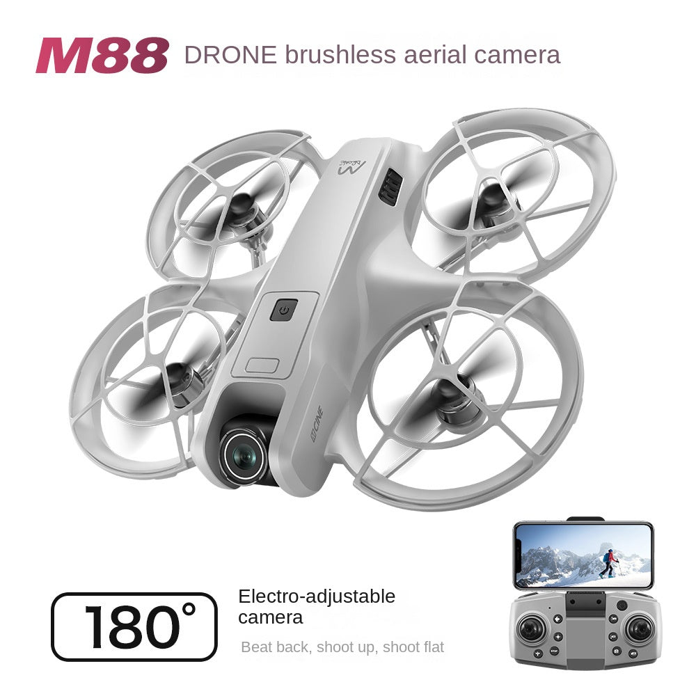 M88 Brushless Drone with Optical Flow and Full Protection, 4-Axis Aircraft for Outdoor Photography and Remote Control Flying