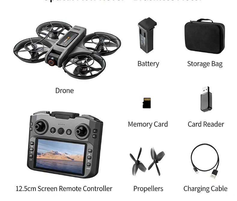 S156 Brushless RC Drone with Screen FPV Racing Drone, HD Camera, 4-Axis UAV with Optical Flow Positioning