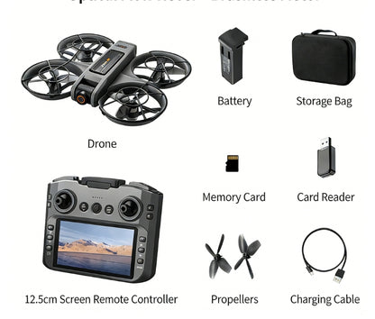 S156 Brushless RC Drone with Screen FPV Racing Drone, HD Camera, 4-Axis UAV with Optical Flow Positioning