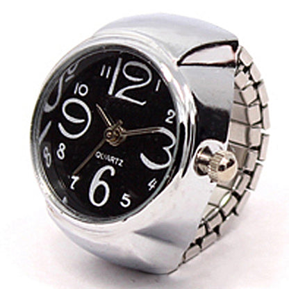 Fashionable Silver Flower Ring Watch with Large Numbers, Stylish and Unique Decorative Watch for Students, Wholesale