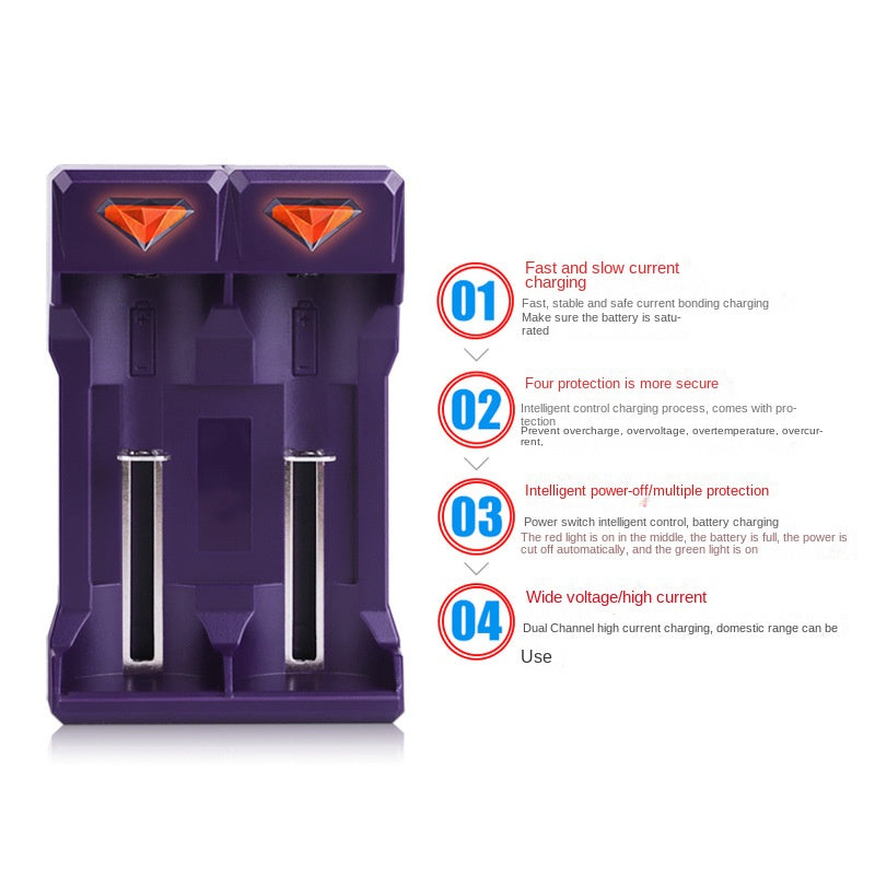 Chewing gum battery charger with 2 slots intelligent 1.2V nickel hydrogen rechargeable battery size 5 and 7 UK201 charger