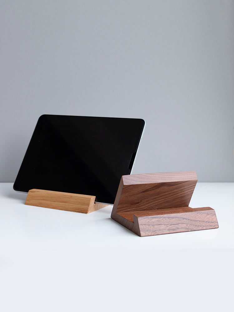 Retro Walnut Wood Solid Wood Tablet Stand, Creative Desktop Computer and Phone Holder