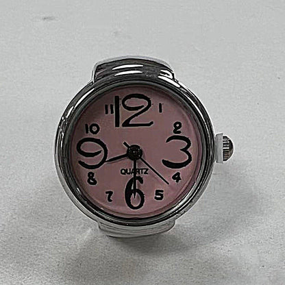 Fashionable Silver Flower Ring Watch with Large Numbers, Stylish and Unique Decorative Watch for Students, Wholesale