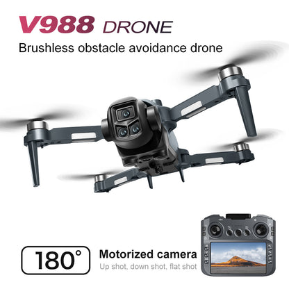 Drone with Triple Cameras, Screen, Optical Flow Positioning, 8K HD Aerial Photography, Obstacle Avoidance Flying Device